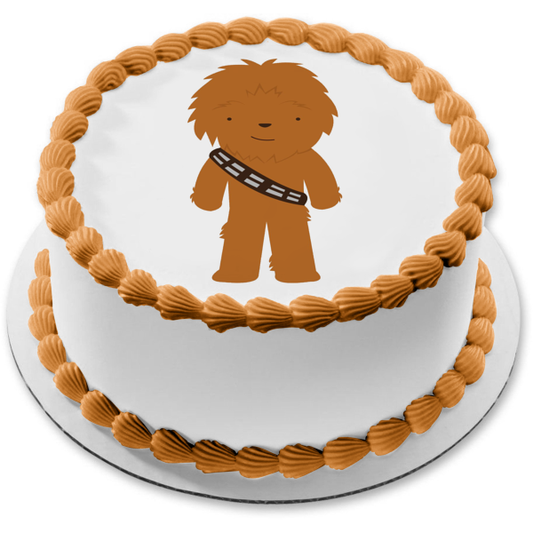 Adorno comestible para tarta de Chewbaca de dibujos animados de Star Wars, imagen ABPID12713 