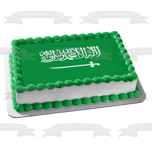 Imagen comestible para decoración de tarta con bandera del Reino de Arabia Saudita ABPID13141 