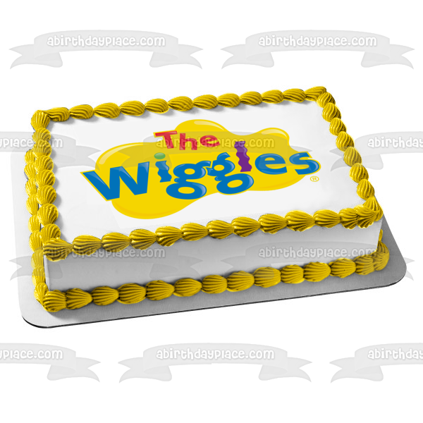 Imagen comestible para decoración de tarta con el logotipo de The Wiggles, fondo amarillo, ABPID12748 