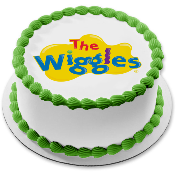 Imagen comestible para decoración de tarta con el logotipo de The Wiggles, fondo amarillo, ABPID12748 