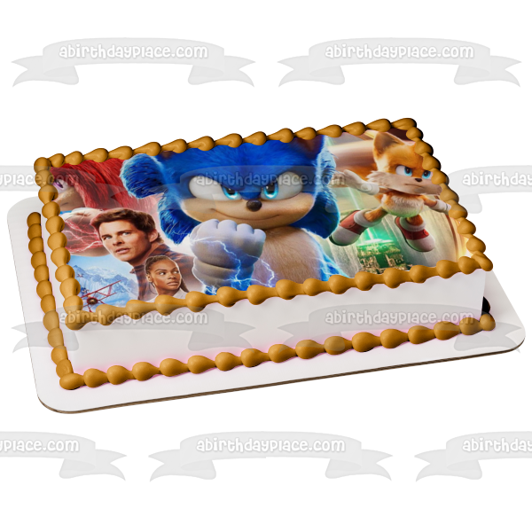 Sonic the Hedgehog 2 Knuckles Tails Tom Wachowski Maddie Wachowski Imagen comestible para decoración de tarta ABPID56248 