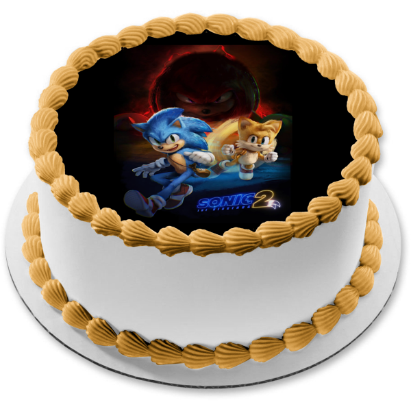 Sonic the Hedgehog Cake Topper Sonic Party Decorations Personalized Cake  Topper Blue Red Gold 
