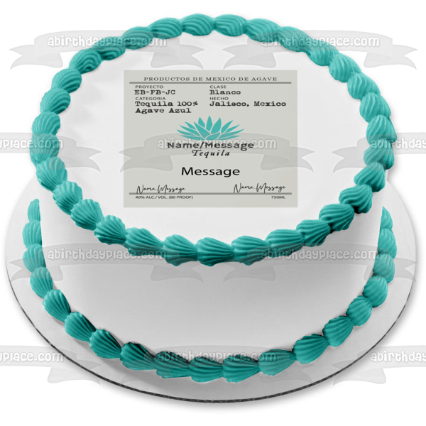 Etiqueta de Tequila Casamigos Personaliza tu nombre y mensaje Imagen comestible para decoración de tarta ABPID56088 