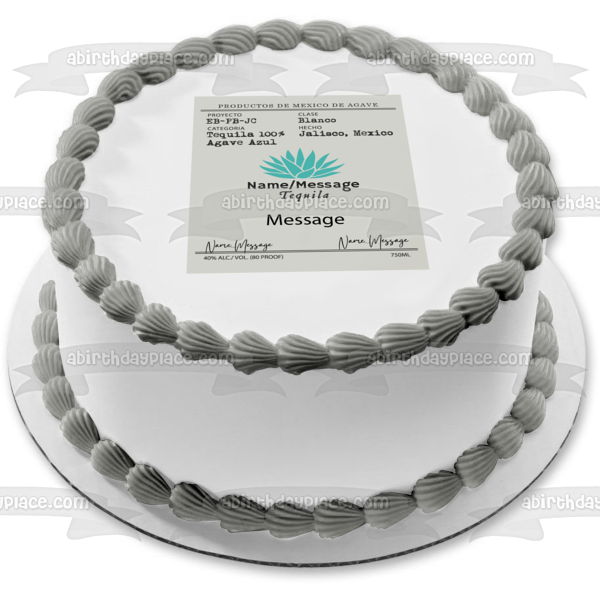 Casamigos Tequila Label Personalize Your Name and Message Edible Cake Topper Image ABPID56088