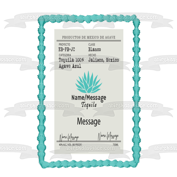 Etiqueta de Tequila Casamigos Personaliza tu nombre y mensaje Imagen comestible para decoración de tarta ABPID56088 