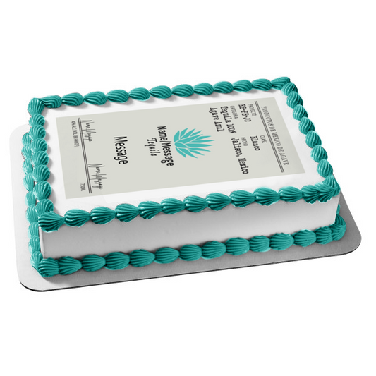 Casamigos Tequila Label Personalize Your Name and Message Edible Cake Topper Image ABPID56088