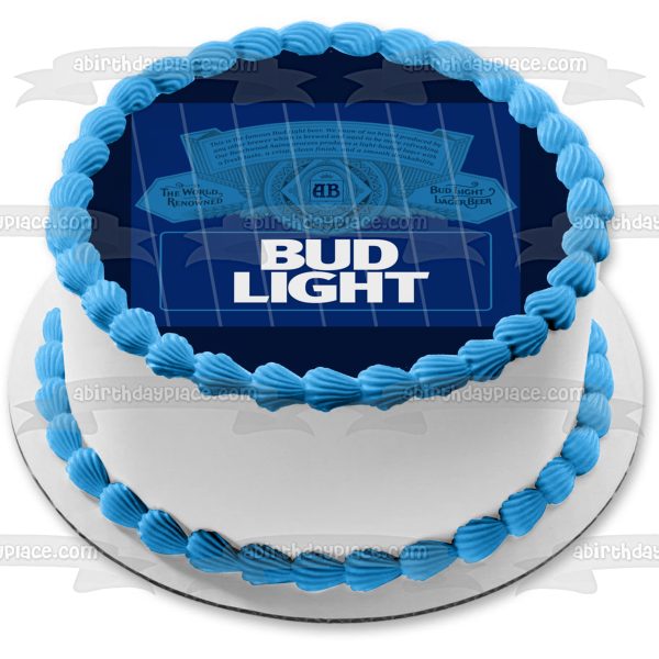 Bud Light Label Edible Cake Topper Image ABPID56178