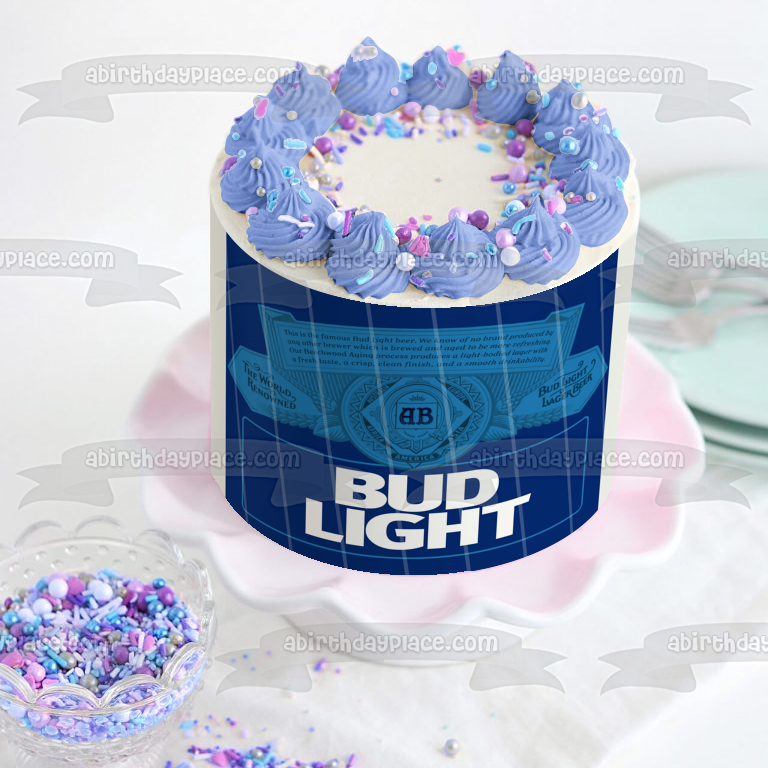 Bud Light Label Edible Cake Topper Image ABPID56178