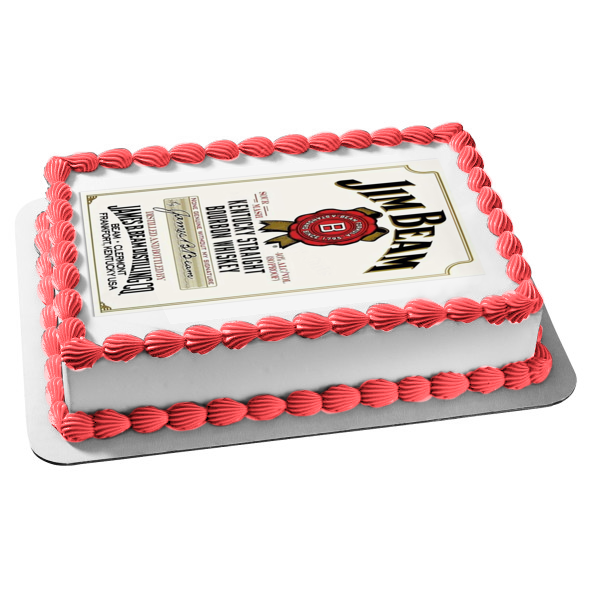 Jim Beam Kentucky Straight Bourbon Whiskey Label Edible Cake Topper Im ...