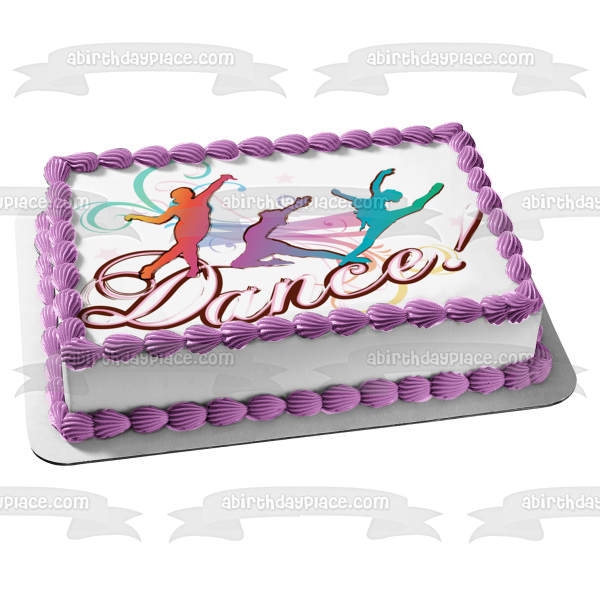 Dance Pink Purple Blue Dancers Edible Cake Topper Image ABPID13193