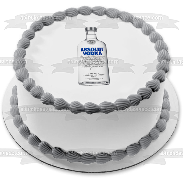 Adorno comestible para tarta con botella de vodka Absolut, imagen ABPID56092 