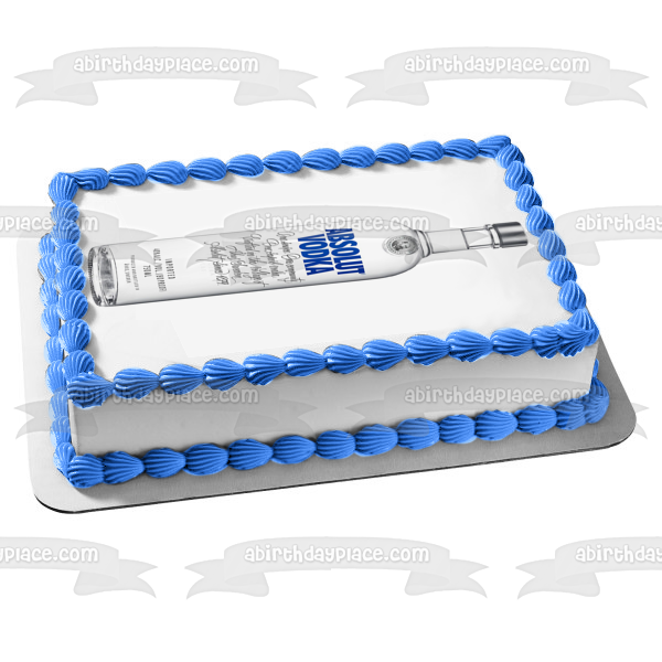 Adorno comestible para tarta con botella de vodka Absolut, imagen ABPID56092 