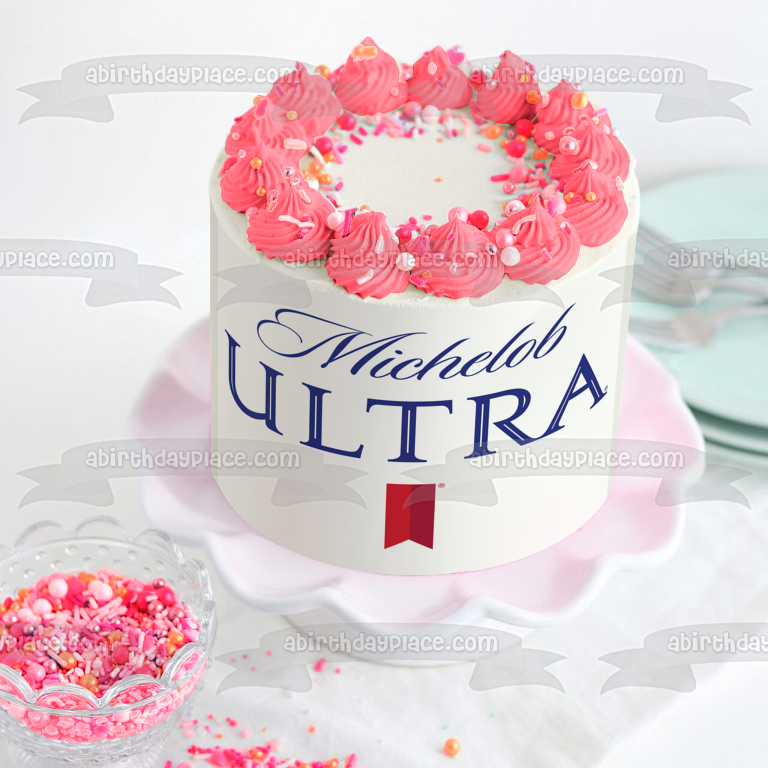 Imagen comestible para decoración de tarta con el logotipo de Michelob Ultra Beer ABPID56180 