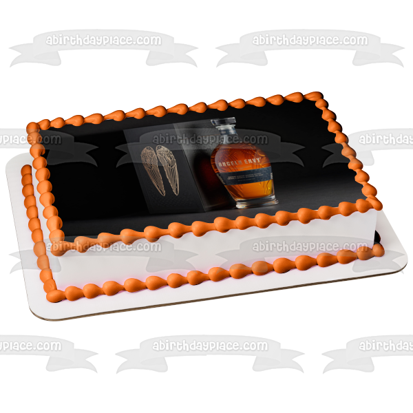 Adorno comestible para tarta con botella y caja de Bourbon de Angel's Envy, imagen ABPID56094 