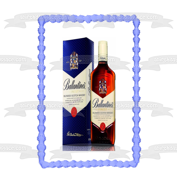 Ballantine's Finest Blended Scotch Whisky Botella y caja Adorno comestible para pastel Imagen ABPID56098 