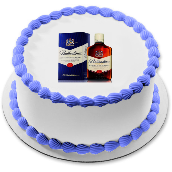 Ballantine's Finest Blended Scotch Whisky Botella y caja Adorno comestible para pastel Imagen ABPID56098 