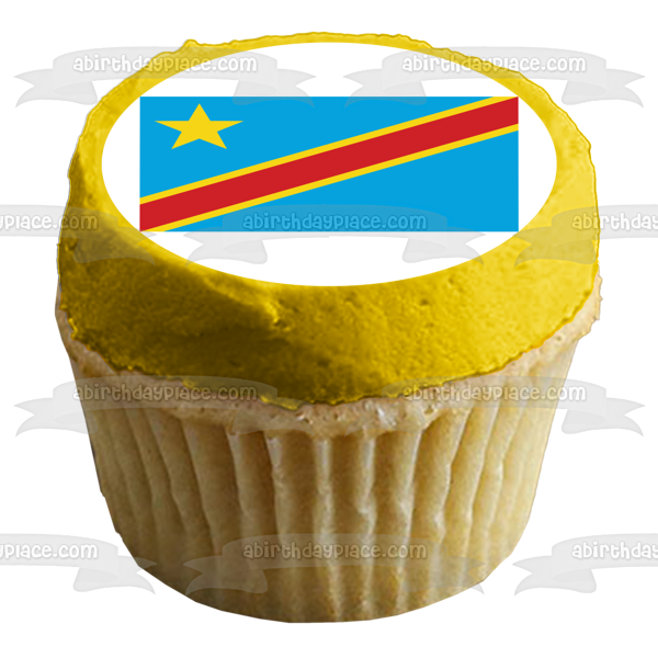 Bandera de la República Democrática del Congo Imagen comestible para decoración de tarta ABPID13333 