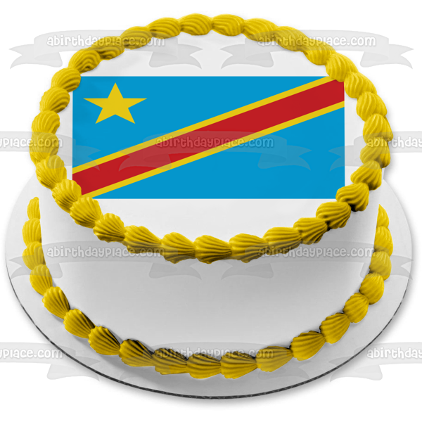 Bandera de la República Democrática del Congo Imagen comestible para decoración de tarta ABPID13333 