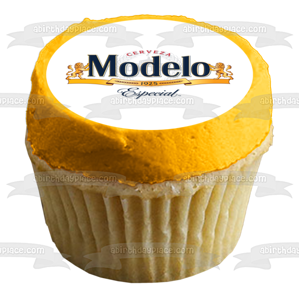 Adorno comestible para tarta con logotipo de cerveza mexicana Modelo, imagen ABPID56192 