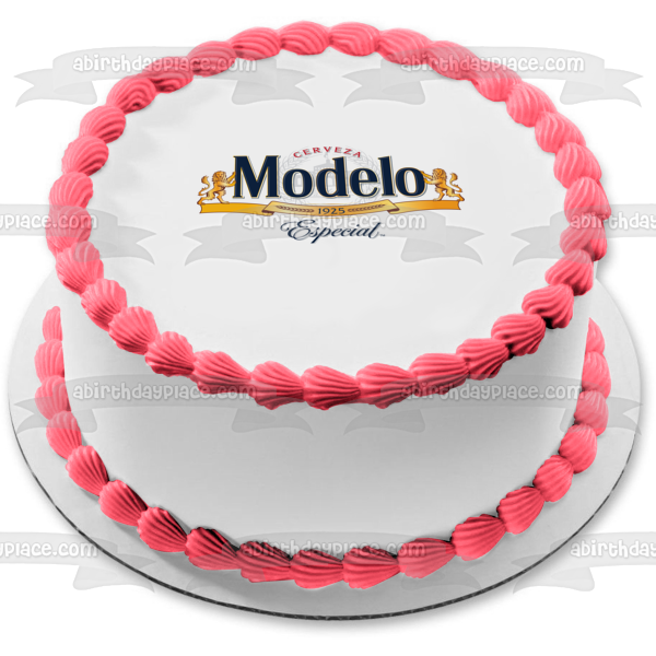 Adorno comestible para tarta con logotipo de cerveza mexicana Modelo, imagen ABPID56192 