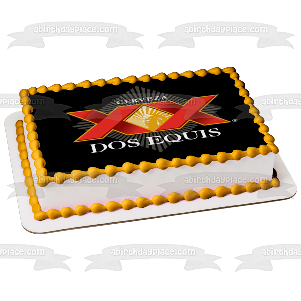 Cerveza Dos Equis Beer Logo Edible Cake Topper Image ABPID56112