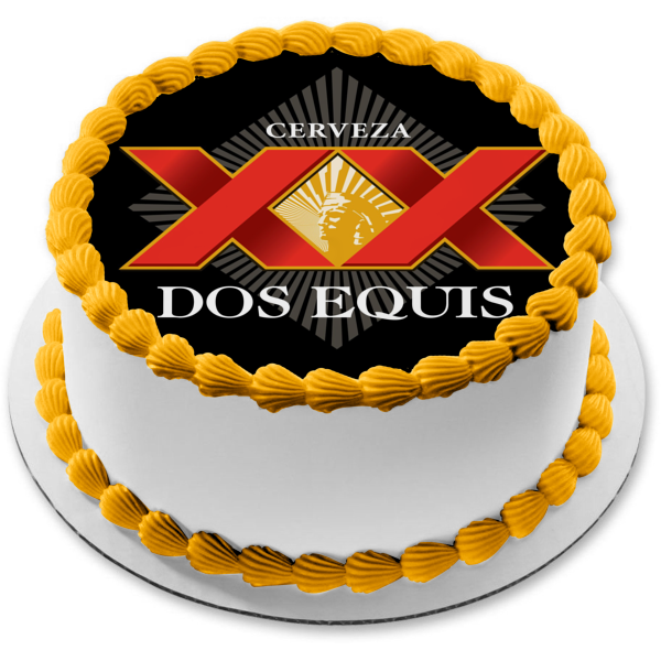 Cerveza Dos Equis Beer Logo Edible Cake Topper Image ABPID56112