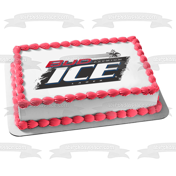 Bud Ice Premium Lager Logo Edible Cake Topper Image ABPID56116