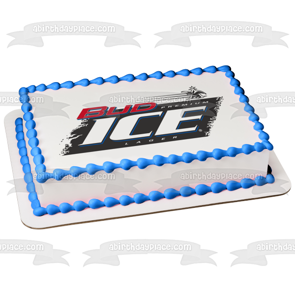 Bud Ice Premium Lager Logo Edible Cake Topper Image ABPID56116