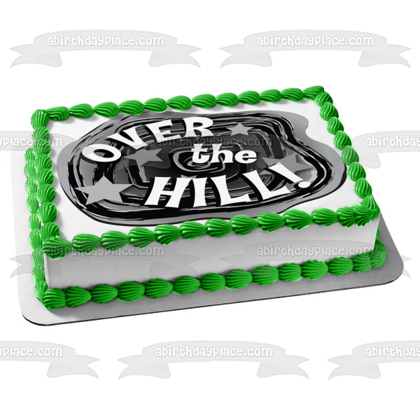 Happy Birthday Over the Hill Stars Edible Cake Topper Image ABPID13236