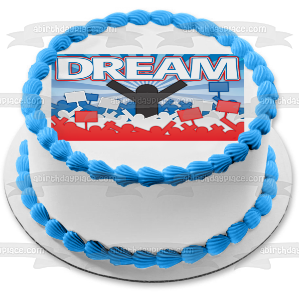 Voting Dream Red White Blue Voting Crowd Edible Cake Topper Image ABPID13362