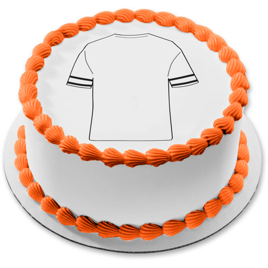 Camiseta con rayas en el brazo, adorno comestible para tarta, imagen ABPID13378 