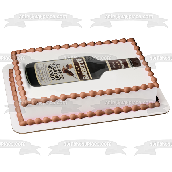 Allen's Coffee Flavored Brandy Bottle Edible Cake Topper Image ABPID56202