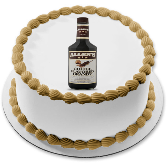 Allen's Coffee Flavored Brandy Bottle Edible Cake Topper Image ABPID56202