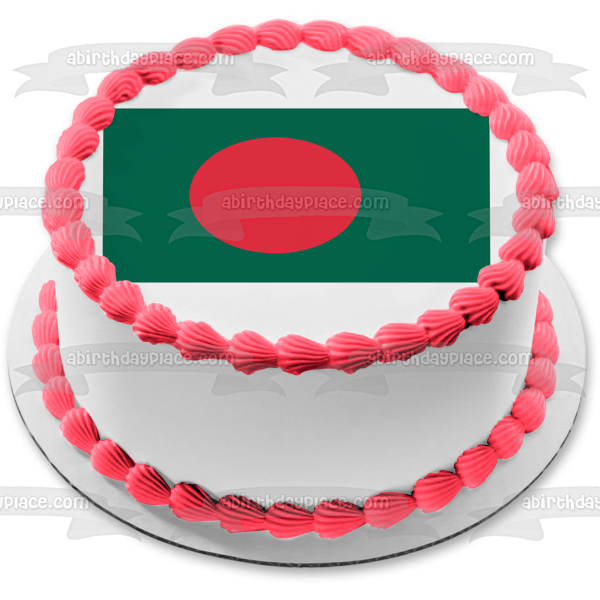 Flag of Bangladesh Red Green Edible Cake Topper Image ABPID13272