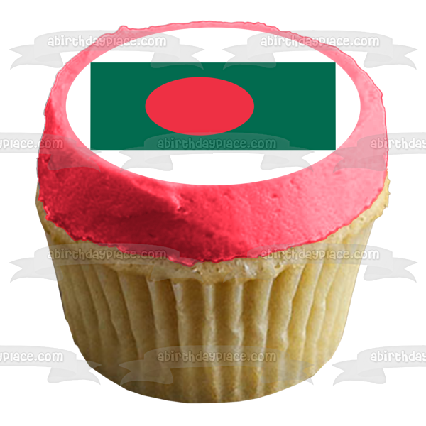 Flag of Bangladesh Red Green Edible Cake Topper Image ABPID13272