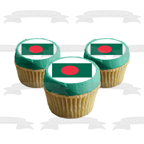 Flag of Bangladesh Red Green Edible Cake Topper Image ABPID13272