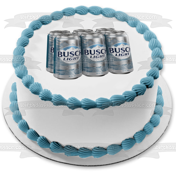 Busch Light 6 Pack of Cans Edible Cake Topper Image ABPID56233