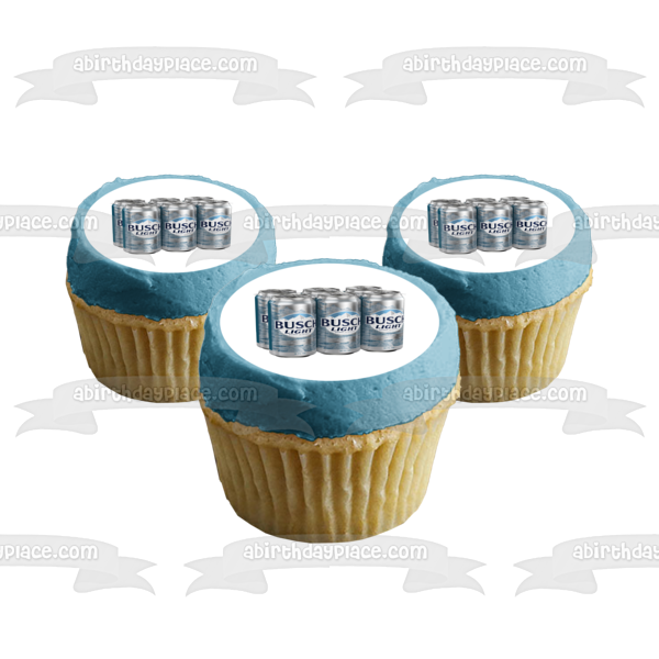 Busch Light 6 Pack of Cans Edible Cake Topper Image ABPID56233