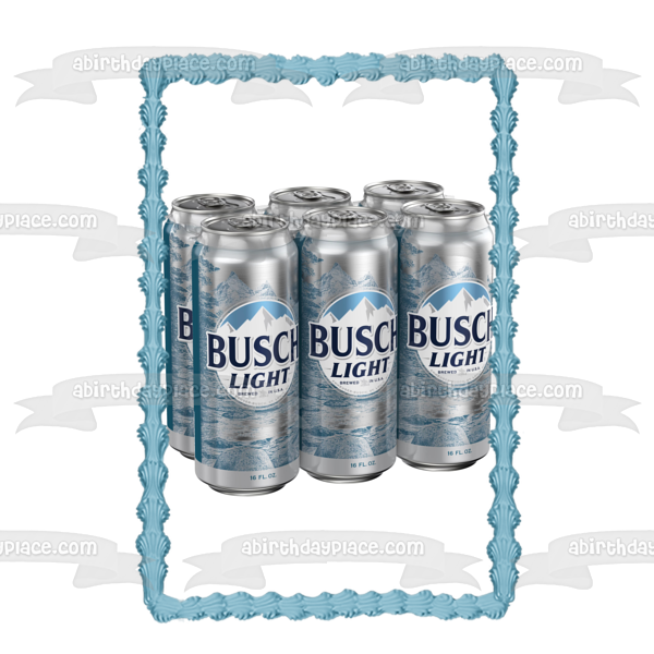 Busch Light 6 Pack of Cans Edible Cake Topper Image ABPID56233