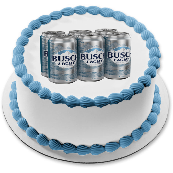 Busch Light 6 Pack of Cans Edible Cake Topper Image ABPID56233