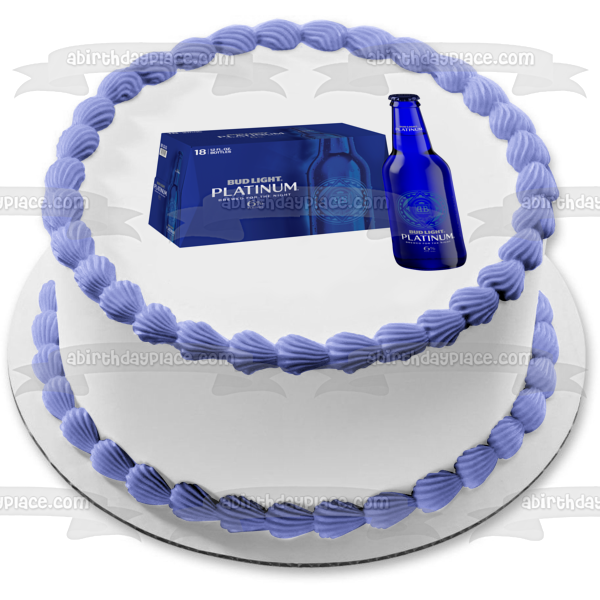 Bud Light Platinum 18 Pack Bottles Edible Cake Topper Image ABPID56227