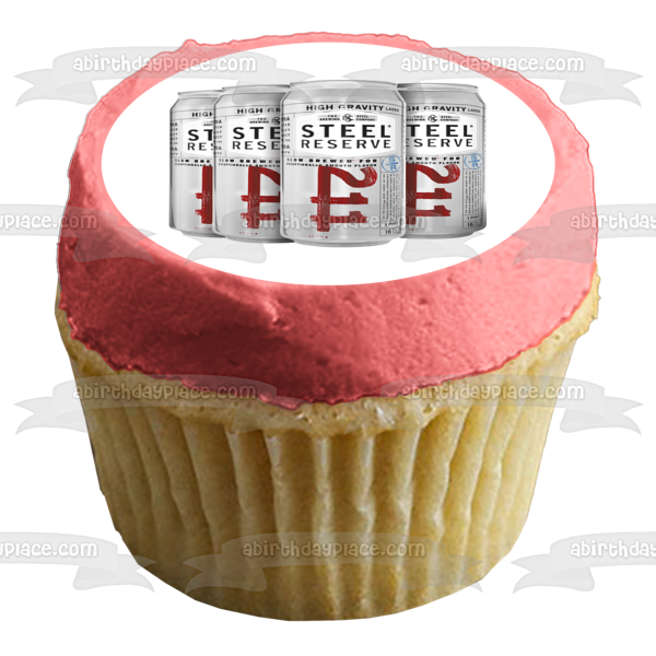 Steel Reserve 211 Beer Cans Edible Cake Topper Image ABPID56229