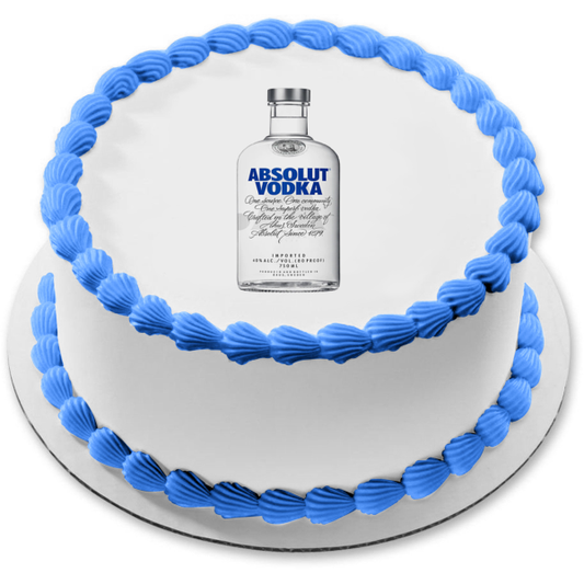 Adorno comestible para tarta con botella de vodka Absolut, imagen ABPID56092 