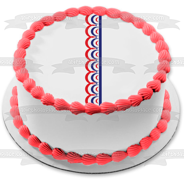 Fourth of July Red White Blue Star Edible Cake Topper Image ABPID13415