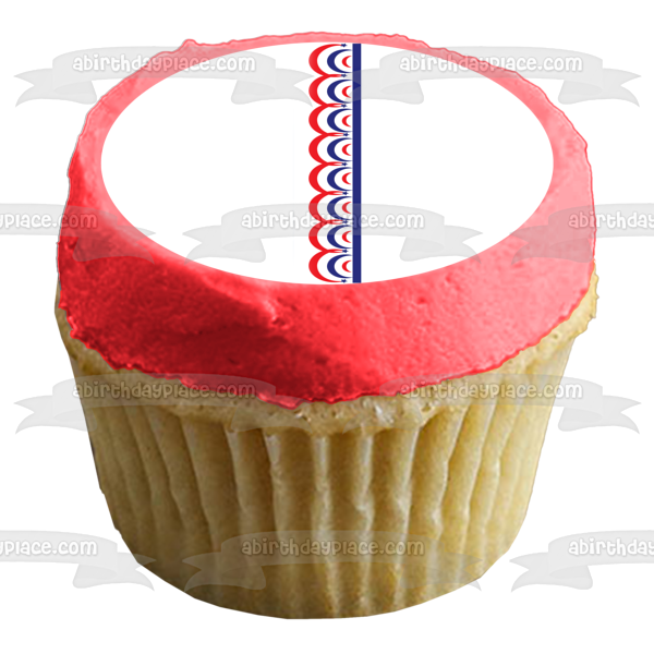 Fourth of July Red White Blue Star Edible Cake Topper Image ABPID13415