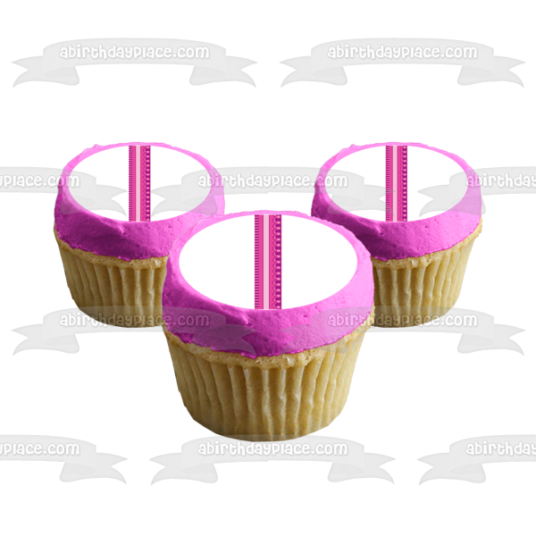 Pink and Purple Stripes and Hearts Pattern Edible Cake Topper Image ABPID13436