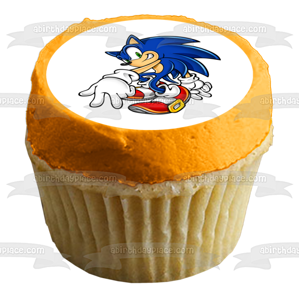 Sonic the Hedgehog Giving Peace Signs Edible Cake Topper Image ABPID13649