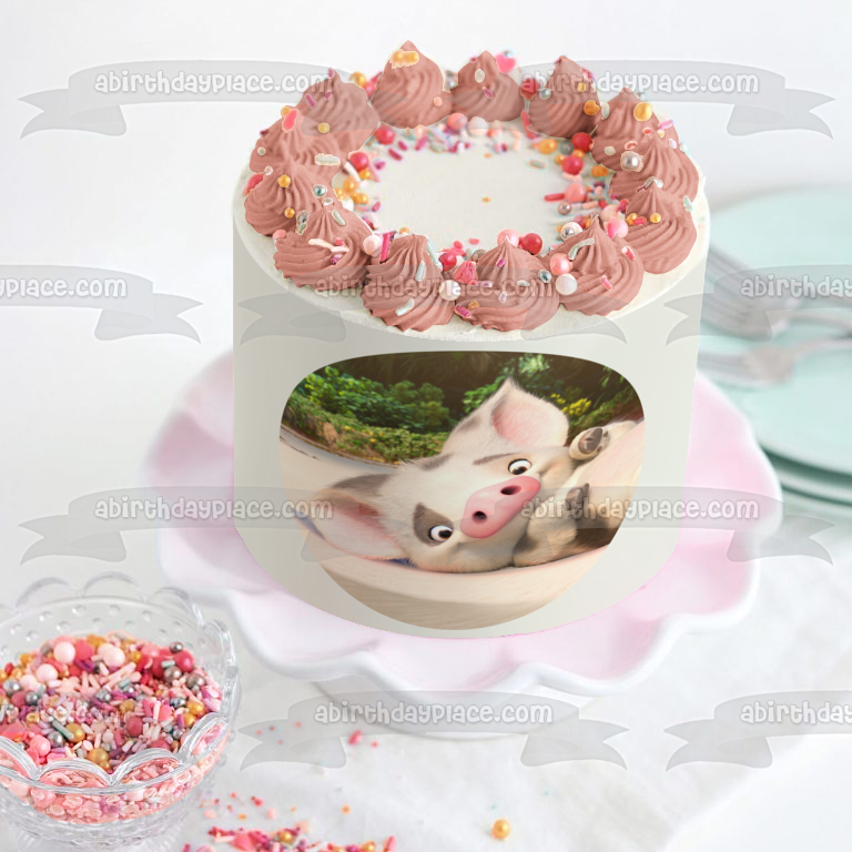 Adorno comestible para tarta de Disney Moana Pua the Pig, imagen ABPID14987 