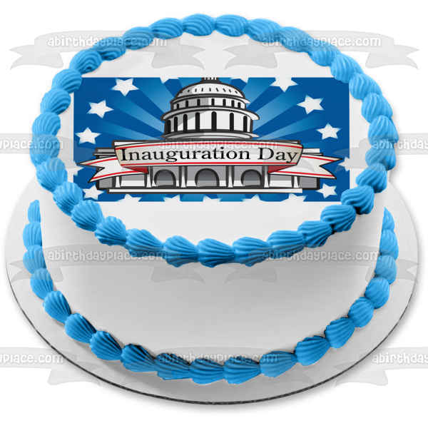 Presidential Inauguration Day White House Stars Edible Cake Topper Image ABPID13458