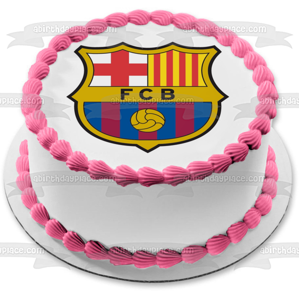 Adorno comestible para tarta con el logotipo del Barça del Fcb Barcelona, ​​imagen ABPID15021 